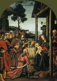 Pietro Perugino, Pokłon Trzech Króli, 1475 r., Galleria Nazionale dell’Umbria, Perugia