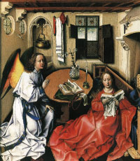 Robert Campin, Zwiastowanie, 1422 r., Metropolitan Museum of Art, Nowy Jork
